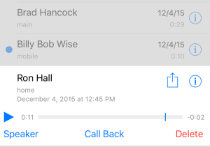 Ron Hall voicemail